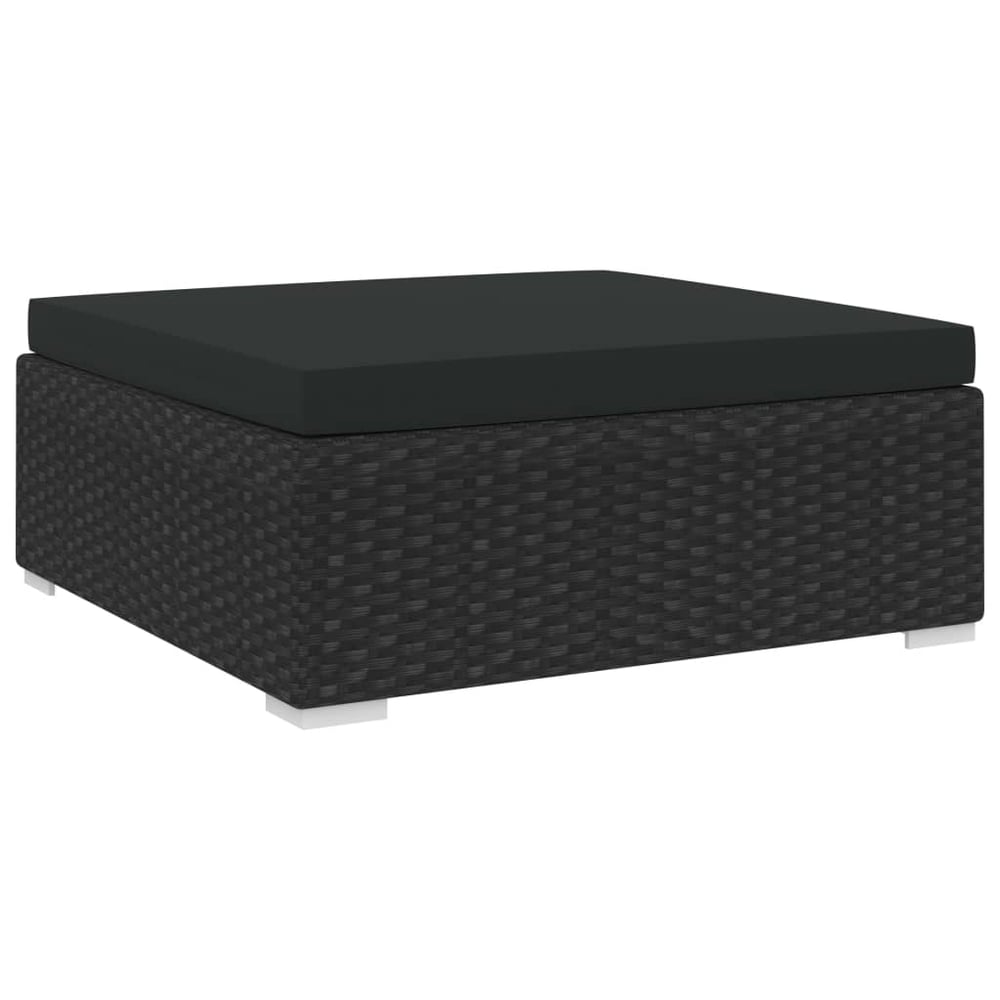 Vidaxl Sectional Footrest 1 Pc With Cushion Poly Rattan Black Vidaxl Sectional Footrest 1 Pc With Cushion Poly Rattan Black