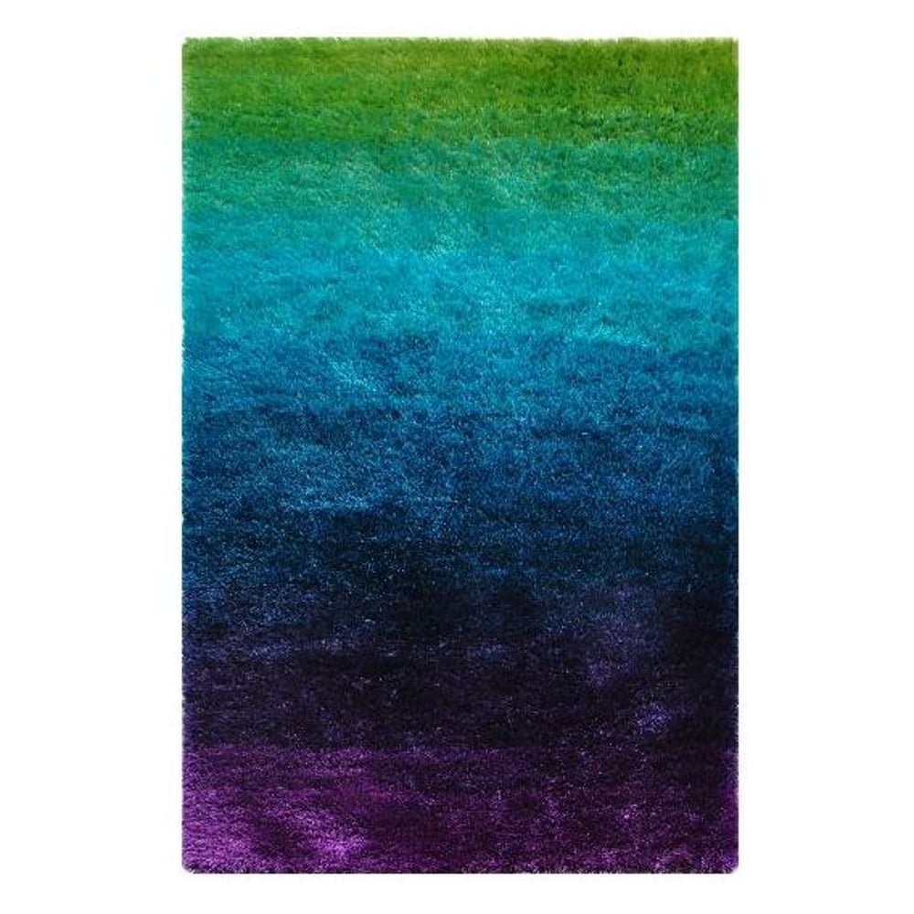 Shaggy Modern Design Carpet Purple/Blue/Green