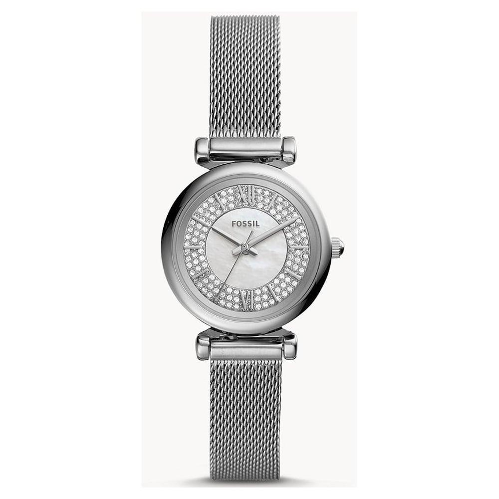 Fossil Carlie Mini Silver Stainless Steel Women Watch ES4837