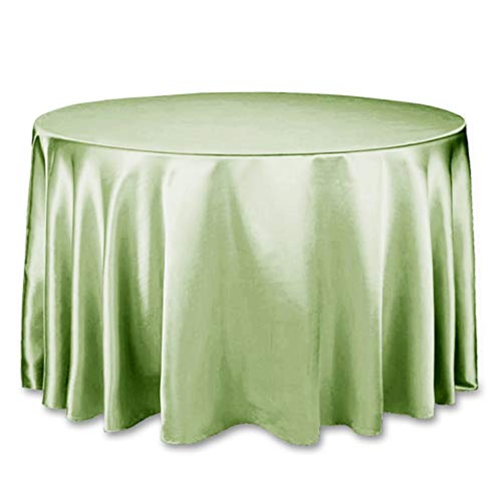 Linentablecloth Round Satin Tablecloth, 108-Inch, Reseda Linentablecloth Round Satin Tablecloth, 108-Inch, Reseda