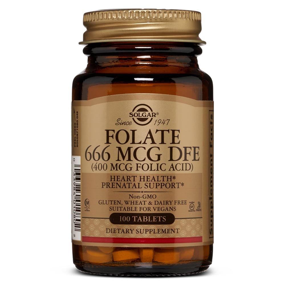 Solgar Folate 666 Mcg Dfe (400 Mcg Folic Acid) 100 Tablets Solgar Folate 666 Mcg Dfe (400 Mcg Folic Acid) 100 Tablets