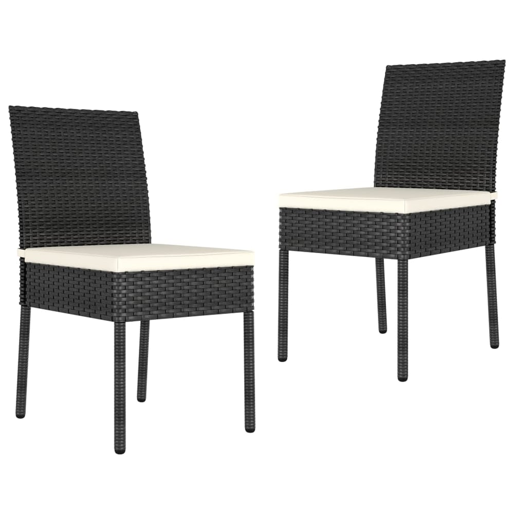 Vidaxl Garden Dining Chairs 2 Pcs Poly Rattan Black Vidaxl Garden Dining Chairs 2 Pcs Poly Rattan Black