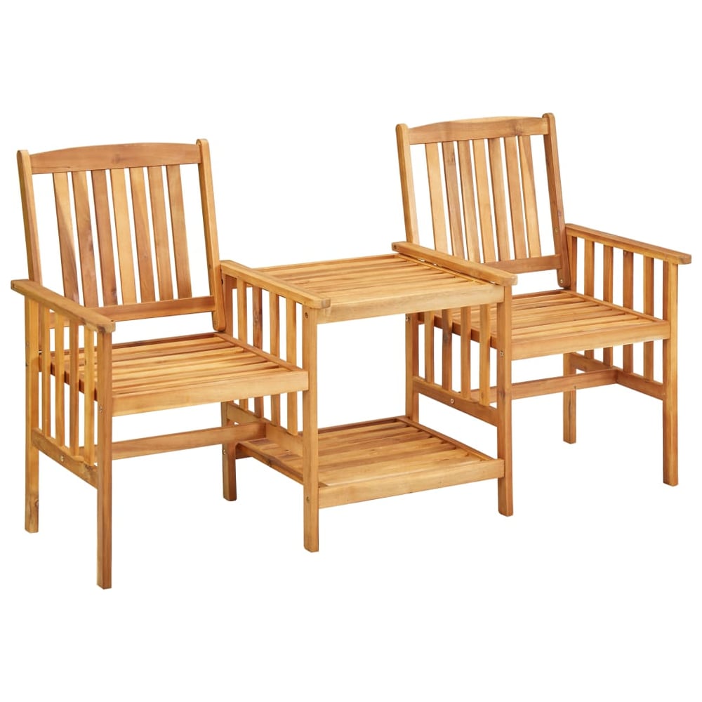vidaXL Garden Chairs with Tea Table 159x61x92 cm Solid Acacia Wood vidaXL Garden Chairs with Tea Table 159x61x92 cm Solid Acacia Wood