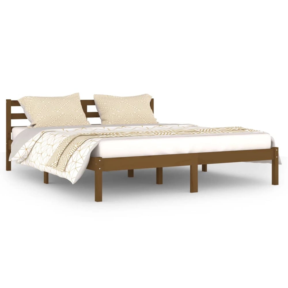 vidaXL Day Bed Solid Wood Pine 160x200 cm King Size Honey Brown vidaXL Day Bed Solid Wood Pine 160x200 cm King Size Honey Brown