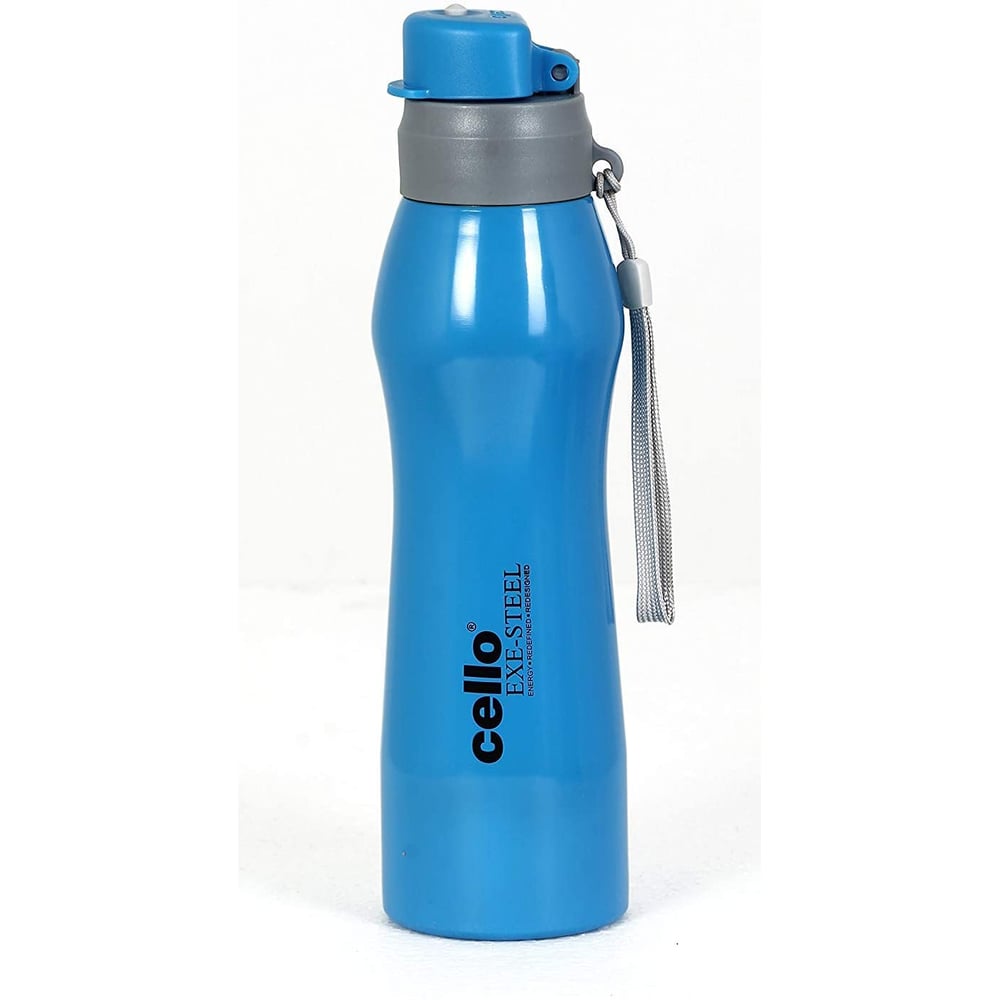 Cello ExeSteel Grippy Sports Bottle, Blue, 1000ml, Stainless Steel