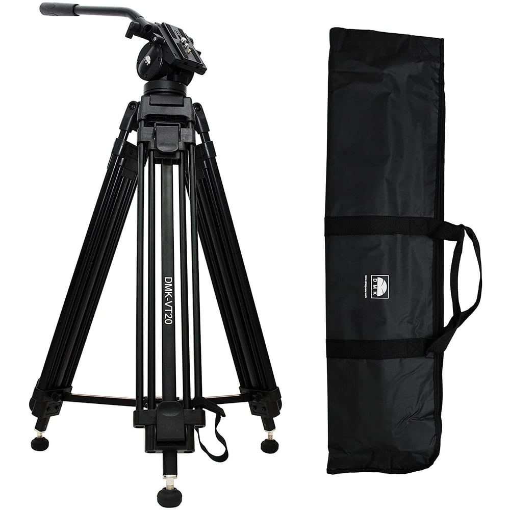 Dmk Power-vt20 Video Tripod Aluminum 3 Stage With Fluid Video Head