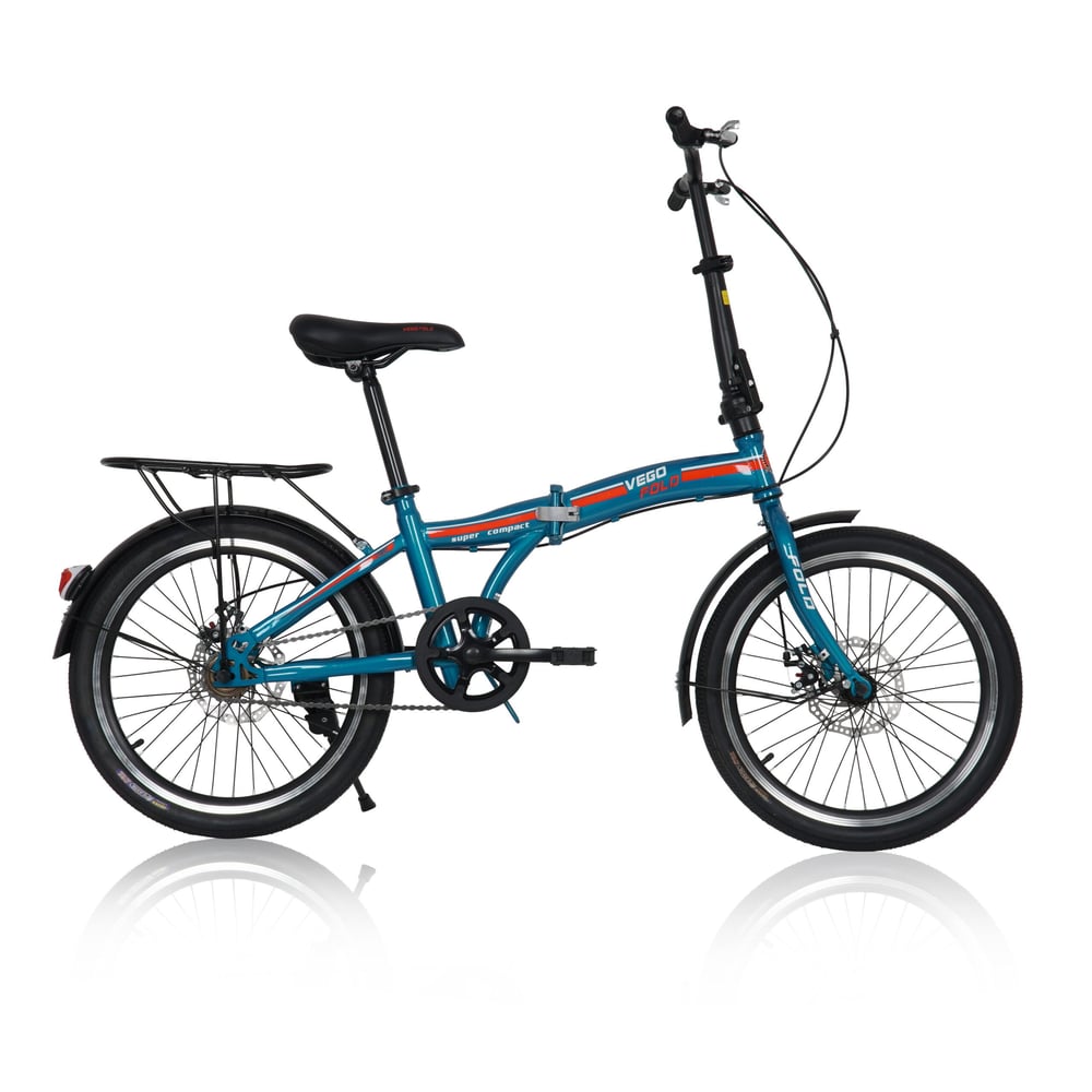 Vego Fold 20 Inch Single Speed Folding Bike - Blue