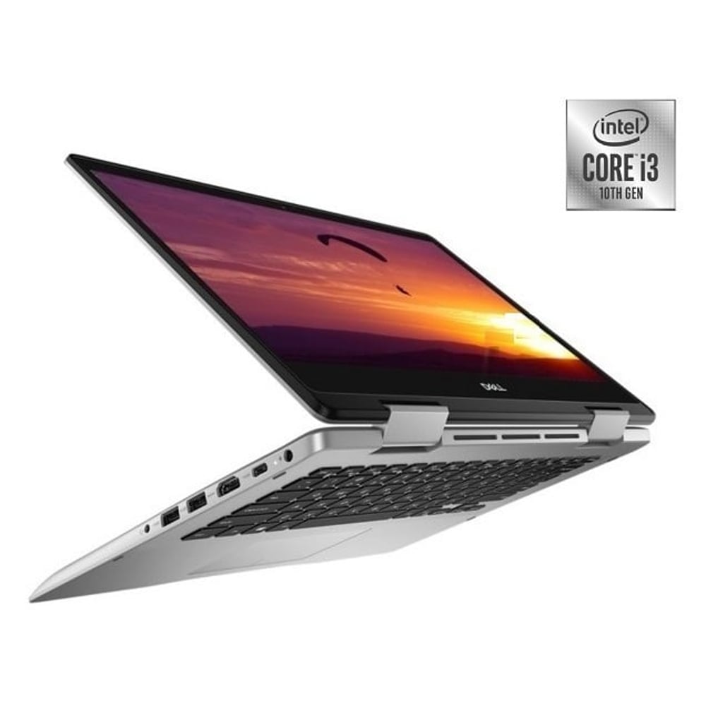 Dell Inspiron 5491 Convertible Touch Laptop - Core i3 2.1GHz 4GB 256GB Shared Win10 14inch FHD Silver English/Arabic Keyboard