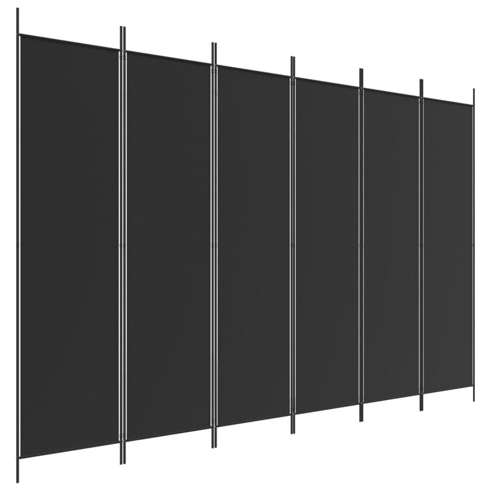 vidaXL 6-Panel Room Divider Black 300x200 cm Fabric vidaXL 6-Panel Room Divider Black 300x200 cm Fabric