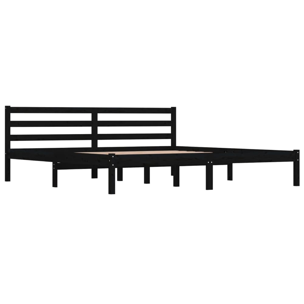 vidaXL Bed Frame Solid Wood Pine 180x200 cm Black 6FT Super King