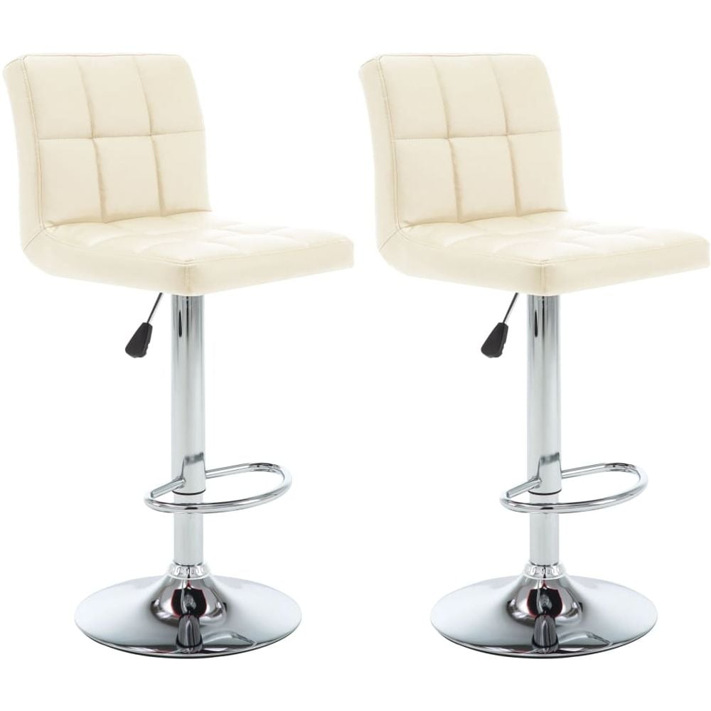Vidaxl Bar Stools 2 Pcs Cream Faux Leather