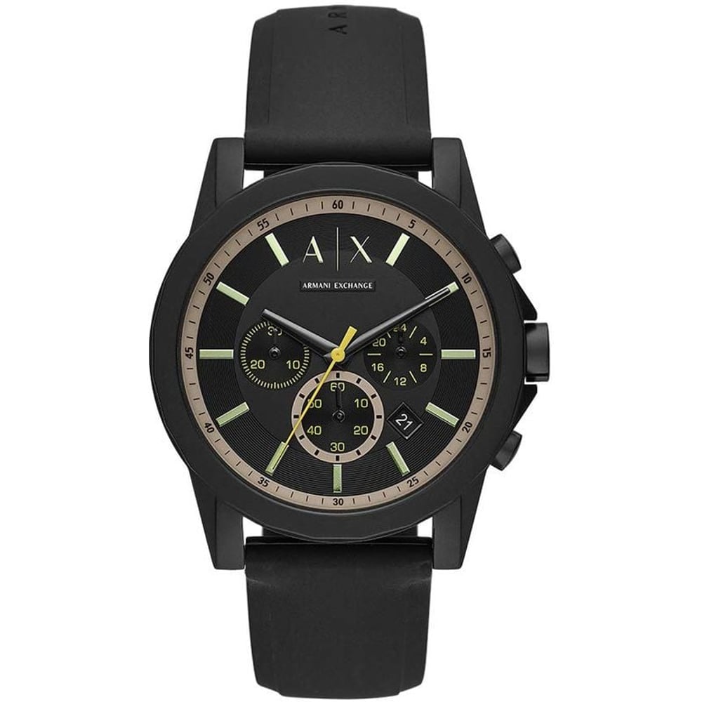 Armani Exchange Outerbanks Black Silicone Analog Men Watch AX1343