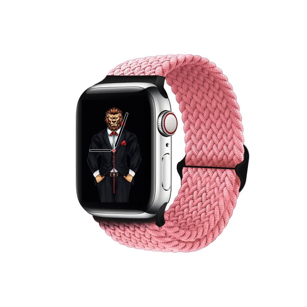 Green Lion Braided Sololoop Adjustable Apple Watch Strap 42/44/45mm | Replacement Wrist Band Strap - Pink Green Lion Braided Sololoop Adjustable Apple Watch Strap 42/44/45mm | Replacement Wrist Band Strap - Pink