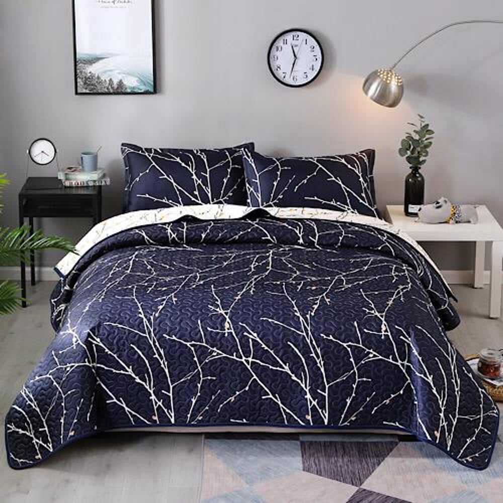 Double Size Marble Design Bedding Blanket Set