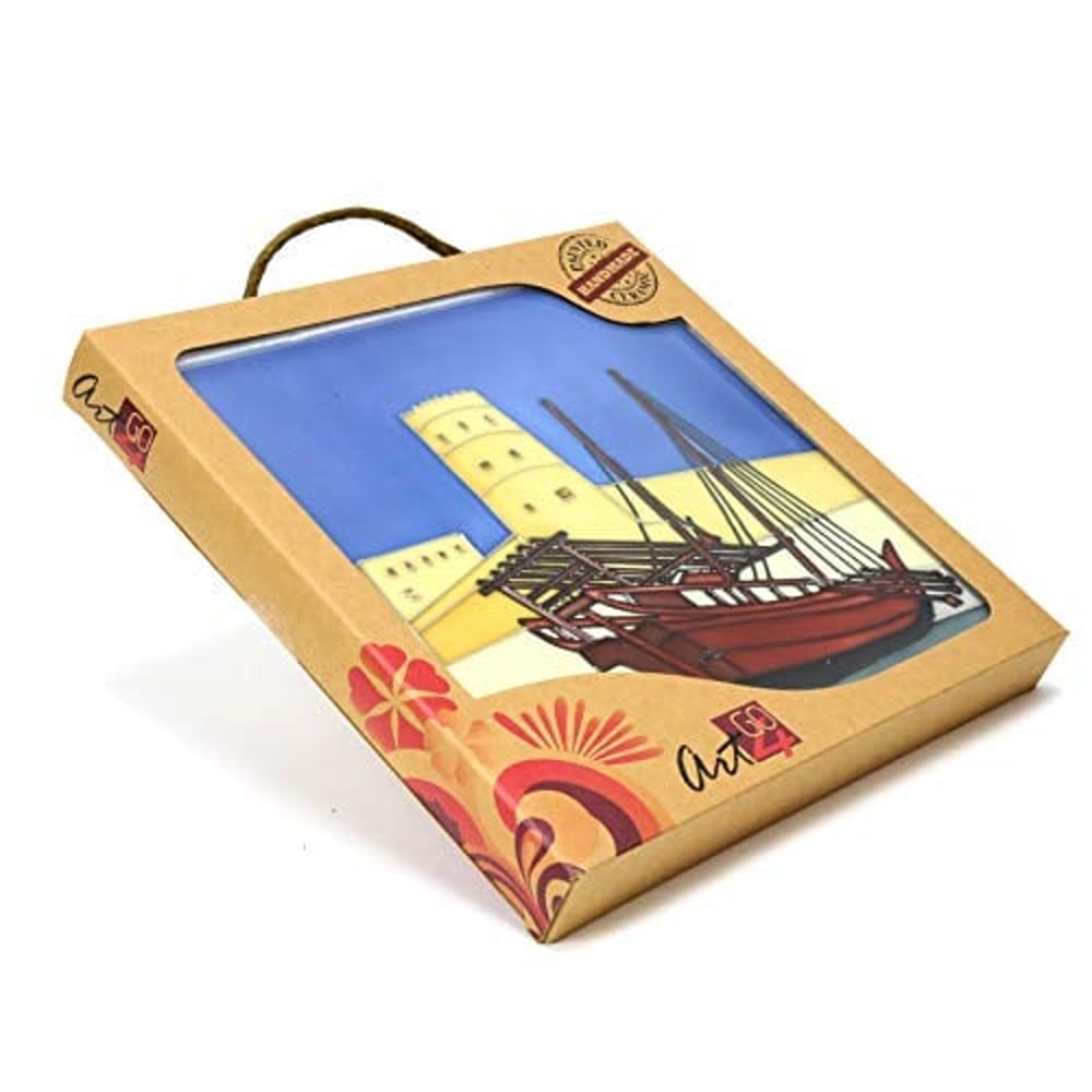New Art4go Dubai Souvenir Uae Heritage Handmade Painted Ceramic, Al Fahidi Port Art Gift Item.