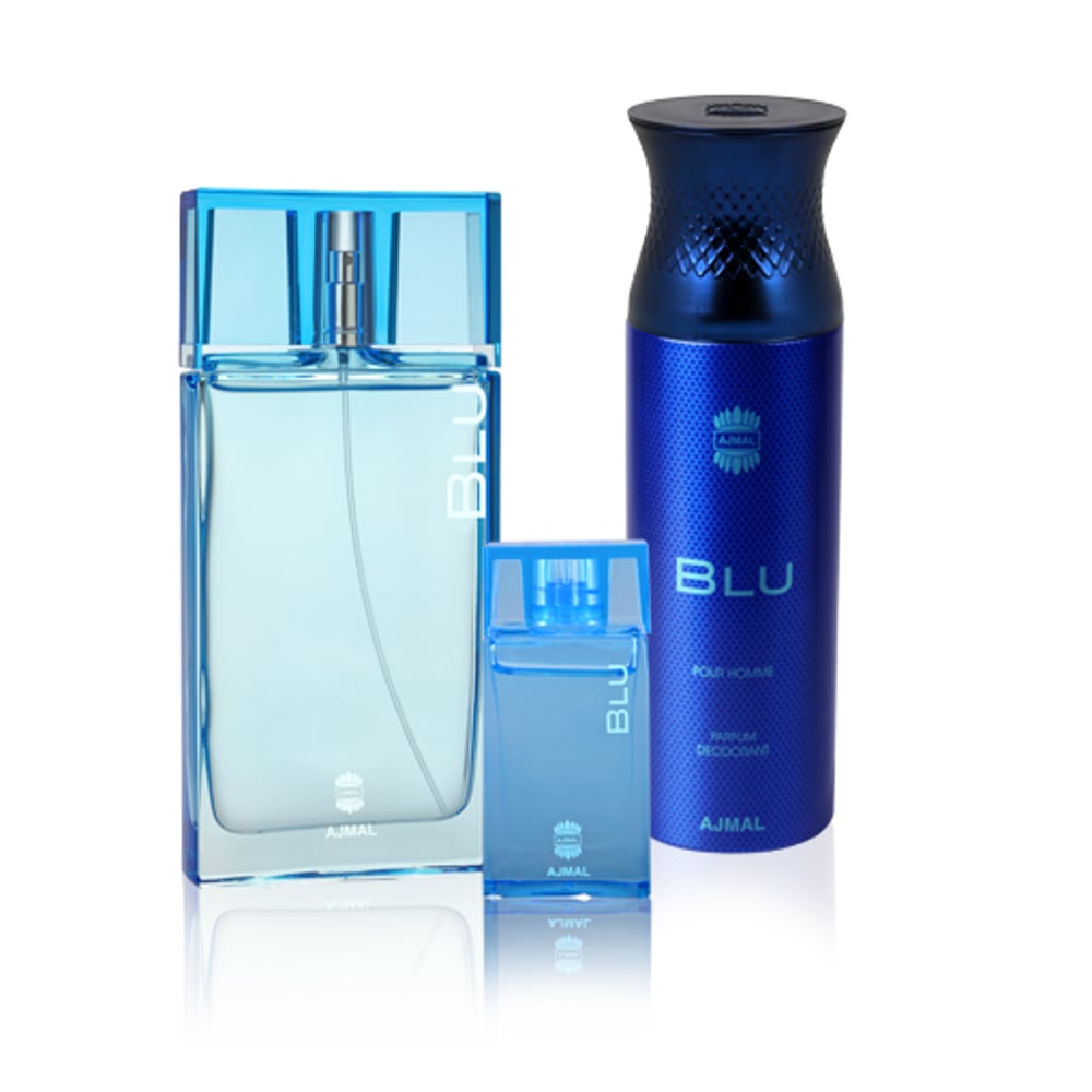 Ajmal Perfumes Blu Combo Pack 90ml 10ml 200ml