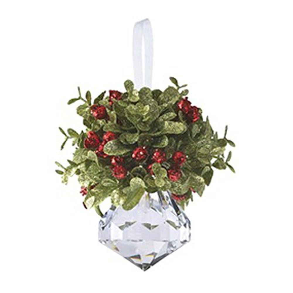 Ganz Kissing Krystal Acrylic Christmas Mistletoe Ornament With Hanger Ganz Kissing Krystal Acrylic Christmas Mistletoe Ornament With Hanger