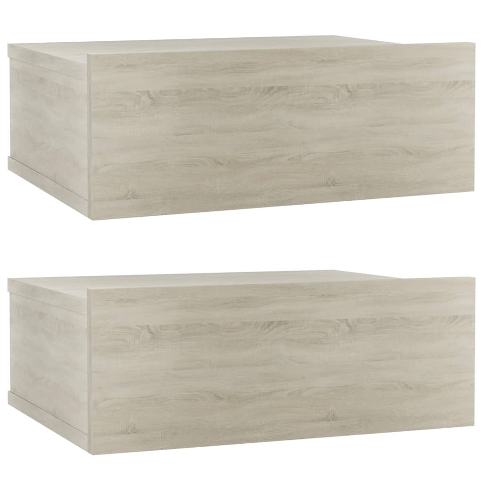 vidaXL Floating Nightstands 2 pcs Sonoma Oak 40x30x15 cm Engineered Wood vidaXL Floating Nightstands 2 pcs Sonoma Oak 40x30x15 cm Engineered Wood