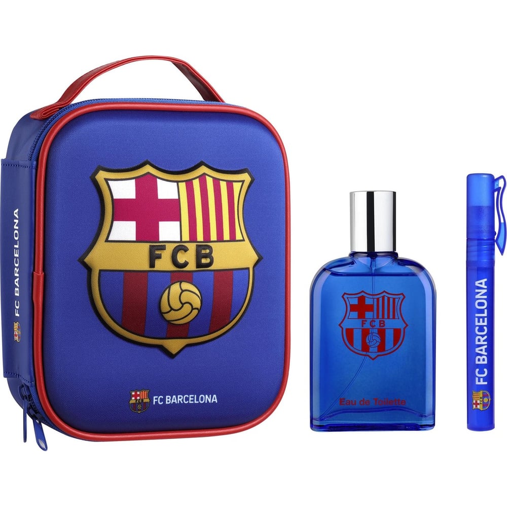Air-val Fc Barcelona Zip Case Edt 100 Ml + Perfume Pen 10 Ml