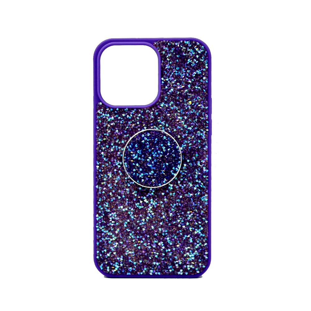 Isafe Bling Pop Up Hard Cover For iPhone 14 Pro Max Purple