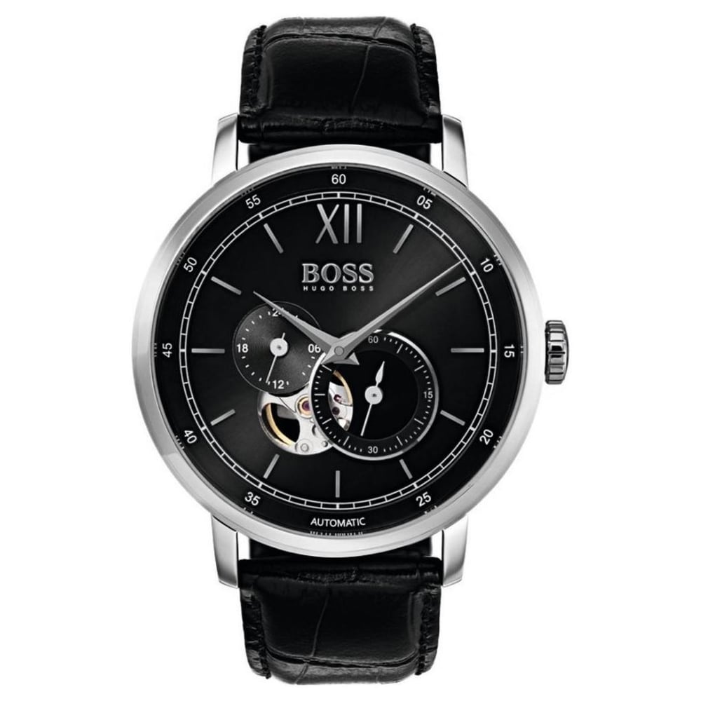 Hugo Boss Signature Collection Watch For Men with Black Leather Strap