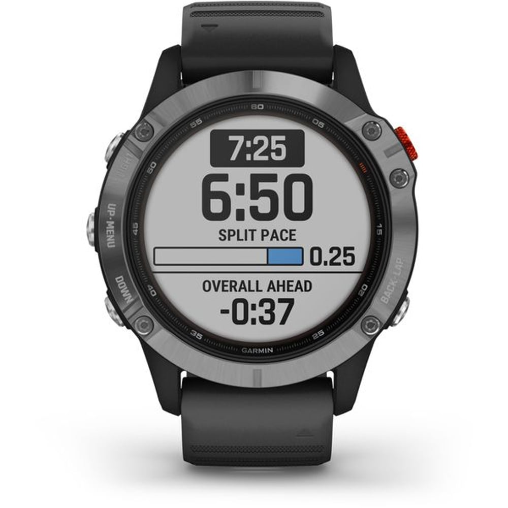 Garmin 010-02410-00 Fenix 6 Solar Silver W/Black Band