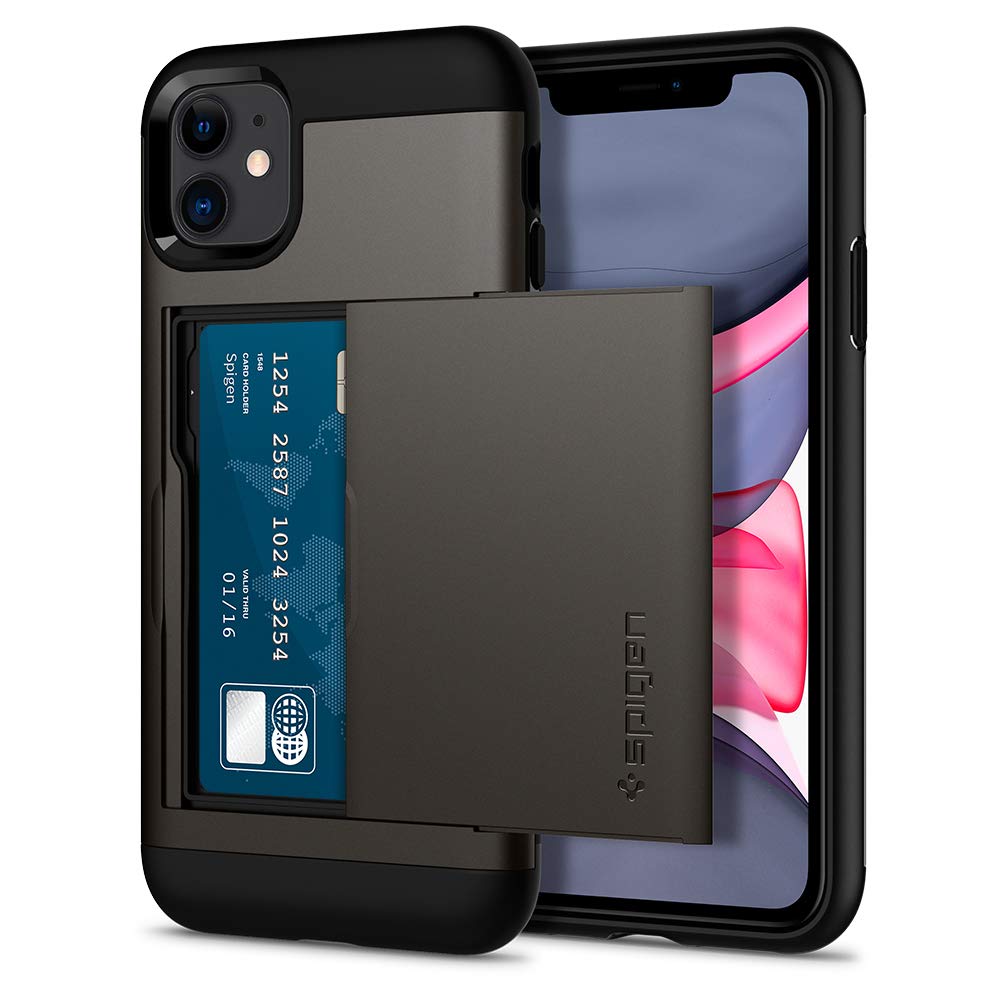 Spigen Iphone 11 Slim Armor Cs Card Slot Wallet Cover/case - Gunmetal Spigen Iphone 11 Slim Armor Cs Card Slot Wallet Cover/case - Gunmetal