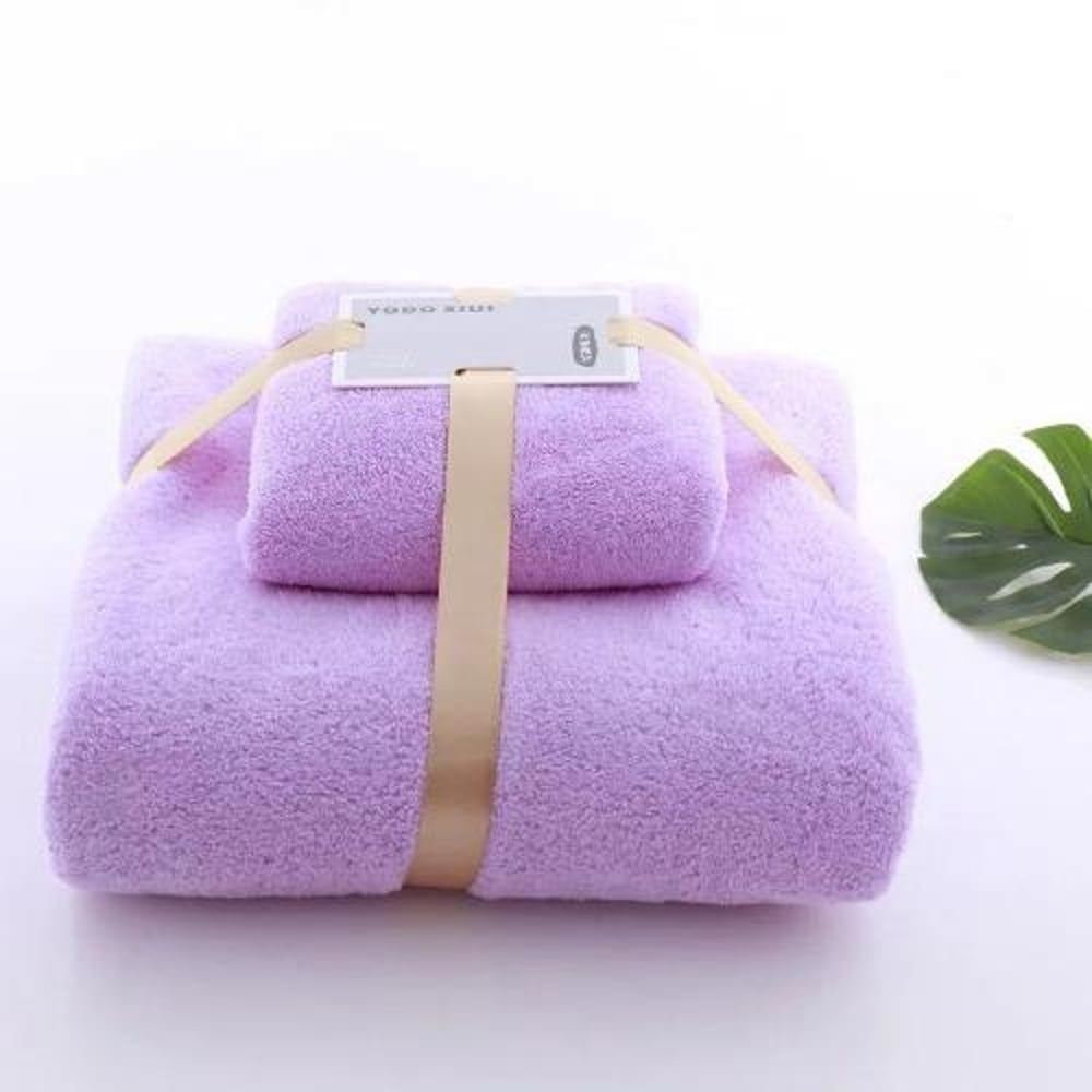 Deals For Less - Soft Bath Towel, Light Purple Color Set Of 2 Pieces