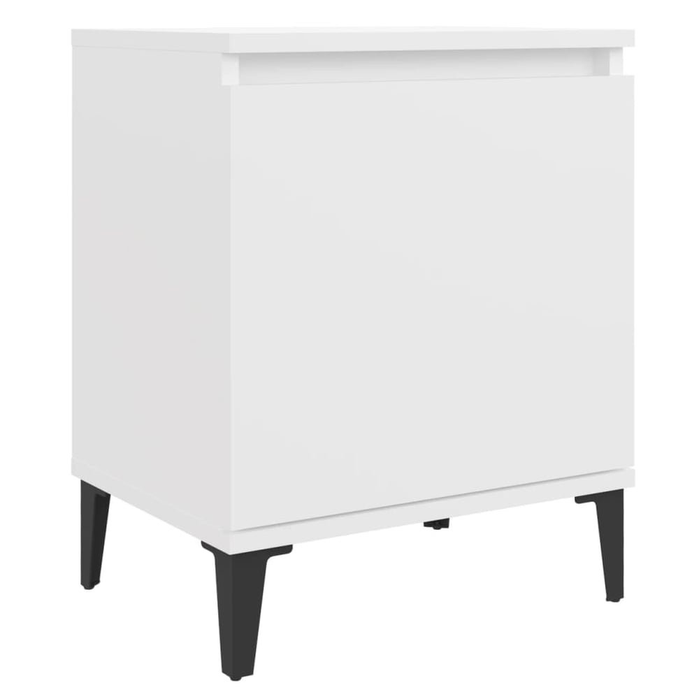 vidaXL Bed Cabinet with Metal Legs White 40x30x50 cm