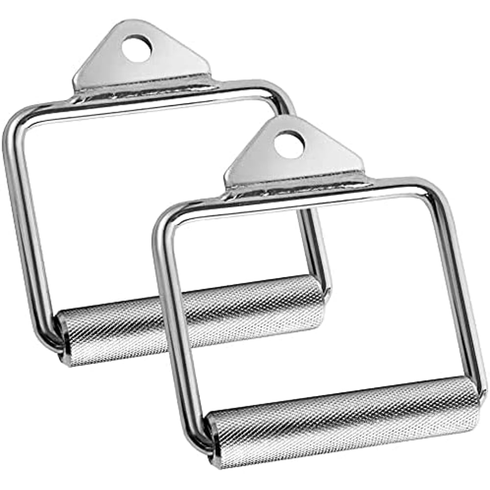 ULTIMAX 2Pcs D-Rubber Handle Cable Machine Attachment Exercise Handle Pull Down Rowing Handle Weightlifting Accessory for Gym Home Cable Attachment, Non Slip and Durable Handle-Chrome ULTIMAX 2Pcs D-Rubber Handle Cable Machine Attachment Exercise Handle Pull Down Rowing Handle Weightlifting Accessory for Gym Home Cable Attachment, Non Slip and Durable Handle-Chrome