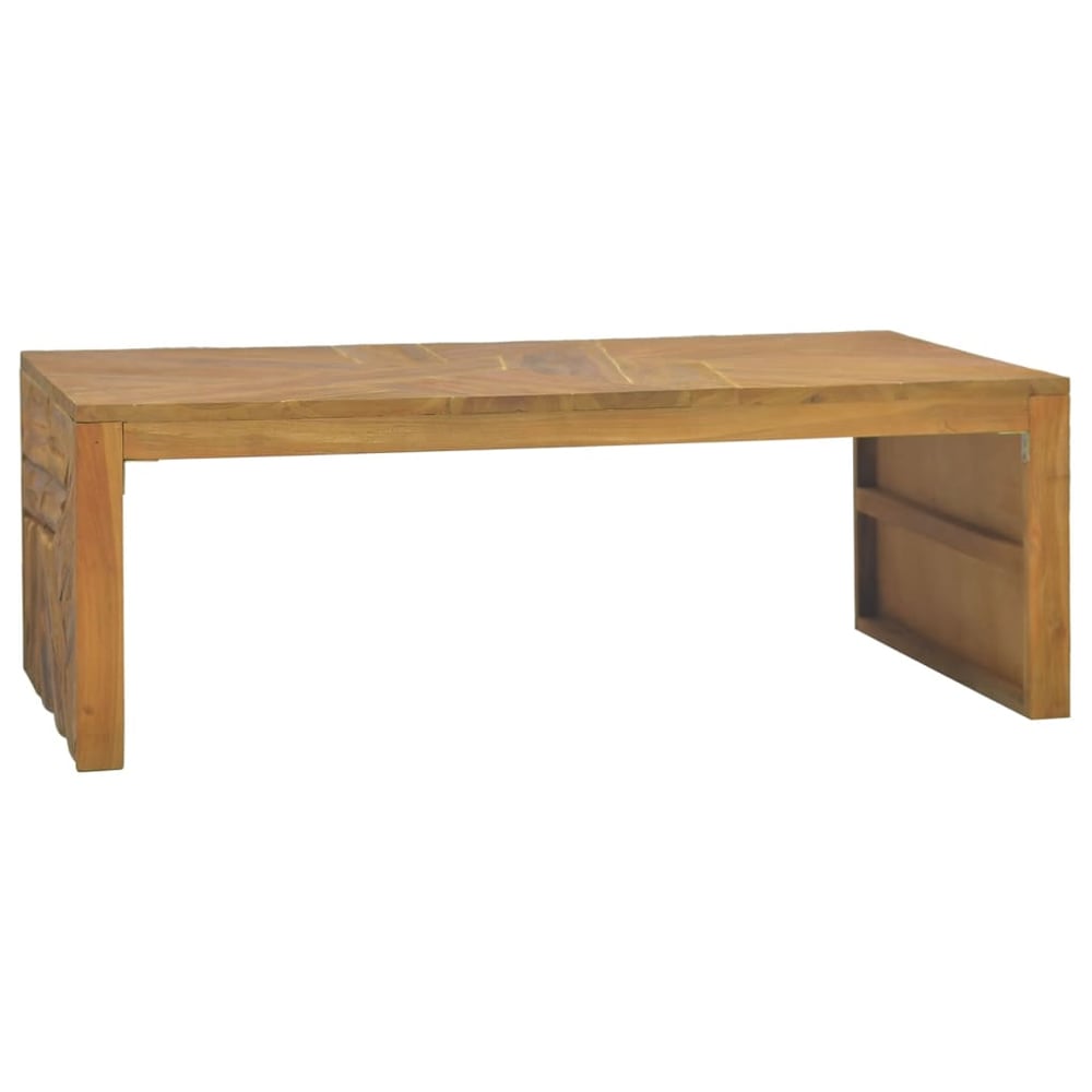 Vidaxl Coffee Table Erosion Solid Teak Wood 110x60x38 Cm Vidaxl Coffee Table Erosion Solid Teak Wood 110x60x38 Cm