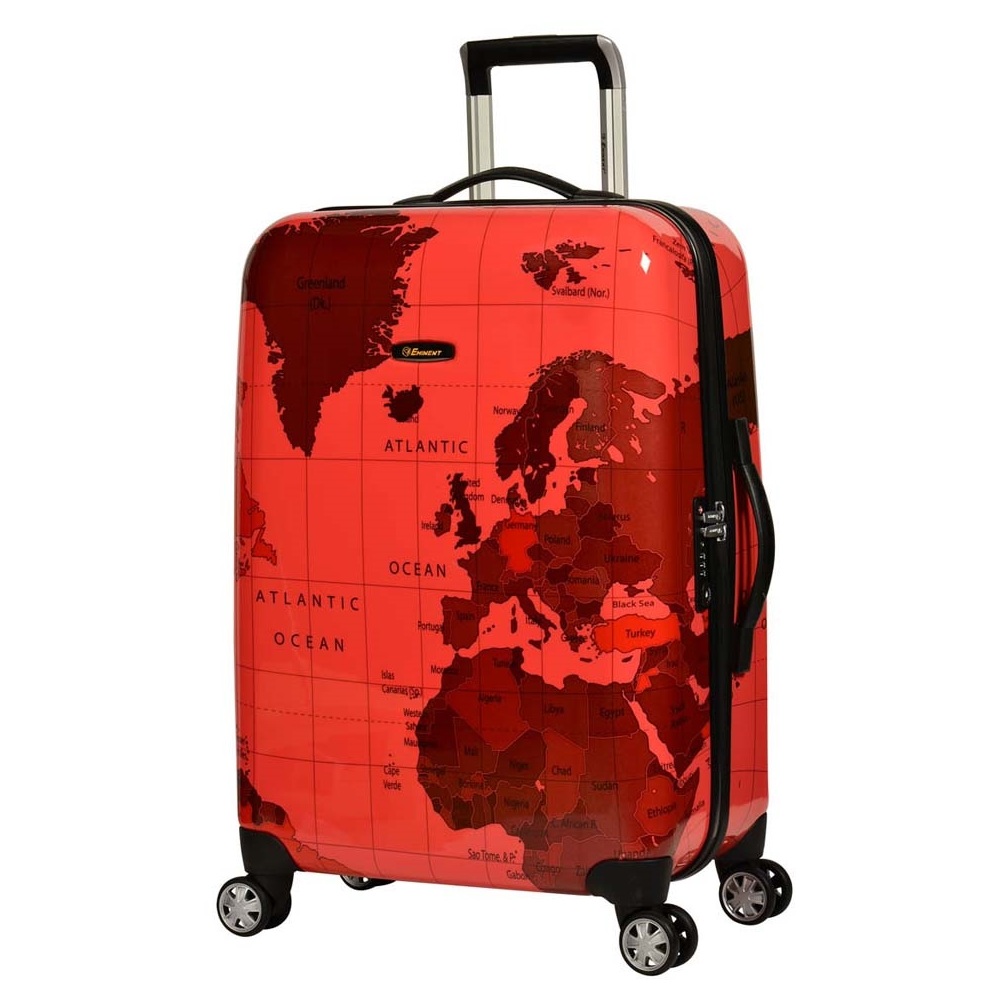 Eminent Map Spinner Trolley Luggage Bag Red 28inch - KF3228RED
