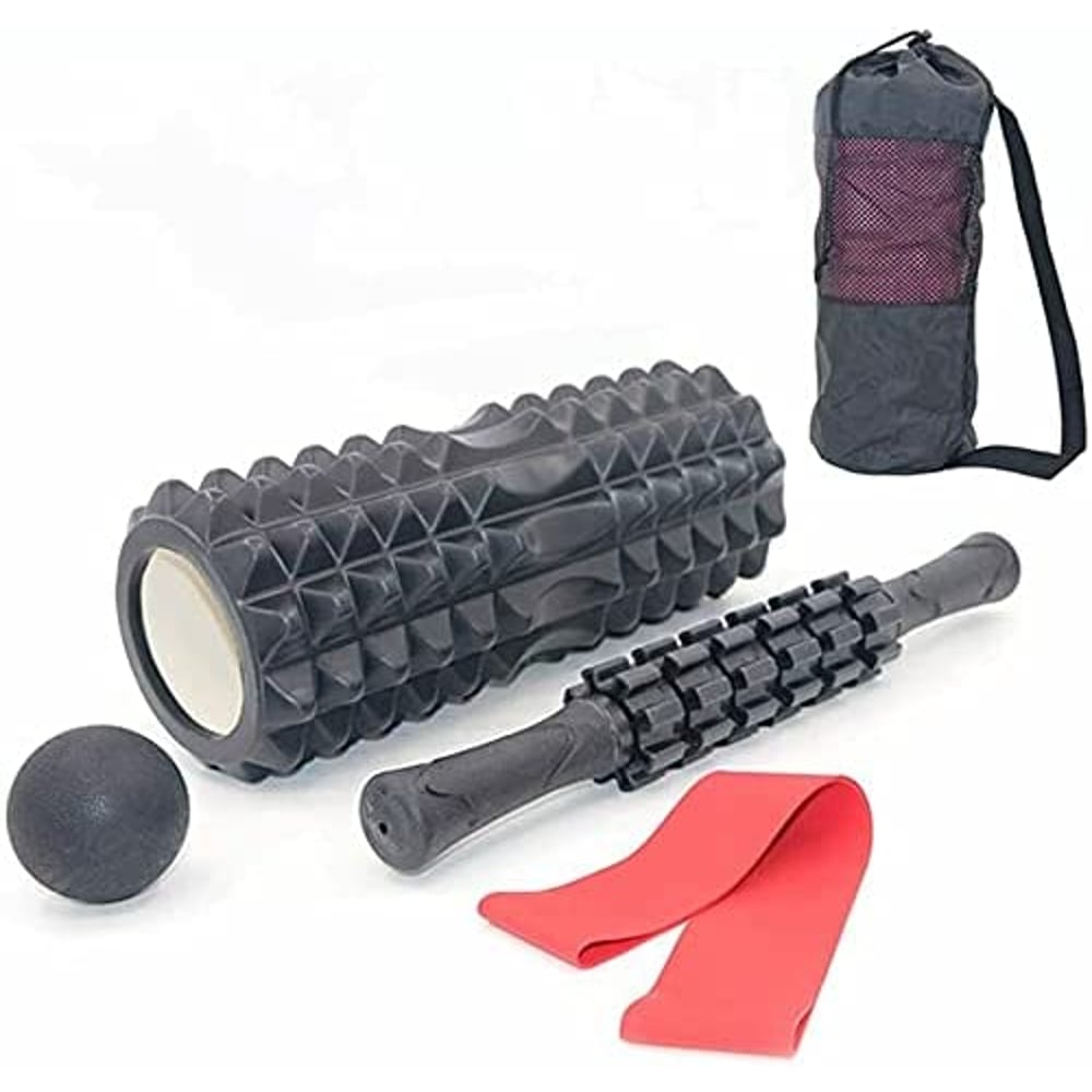 ULTIMAX Foam Roller Set of 5 Pieces with Lightweight Muscle Roller Stick and 1 Massage Balls and 1 Fitness Exercise Loop Bands for Deep Tissue Muscle Massage-Multi color ULTIMAX Foam Roller Set of 5 Pieces with Lightweight Muscle Roller Stick and 1 Massage Balls and 1 Fitness Exercise Loop Bands for Deep Tissue Muscle Massage-Multi color