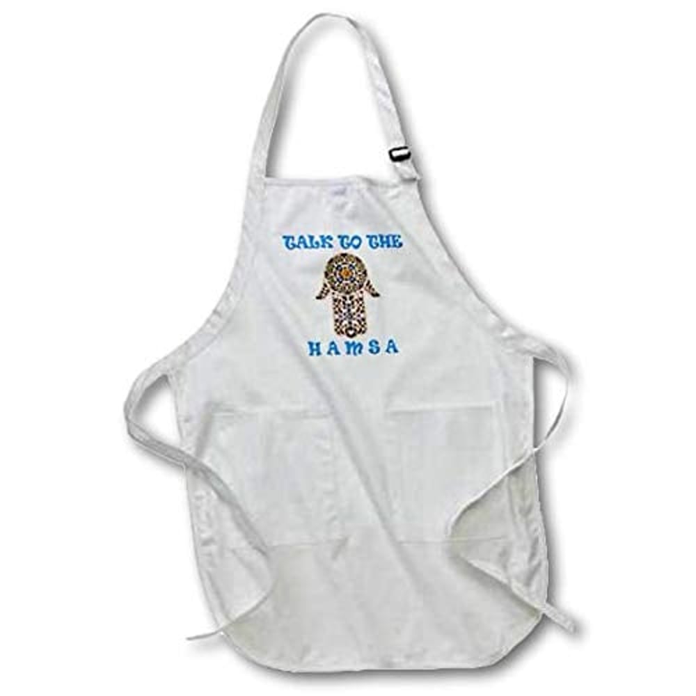3Drose Talk To The Hamsa. Popular Jewish Saying. Israel. Jerusalem. - Full Length Apron, 22 By 30-Inch, Black, With Pockets (Apr_218146_4)