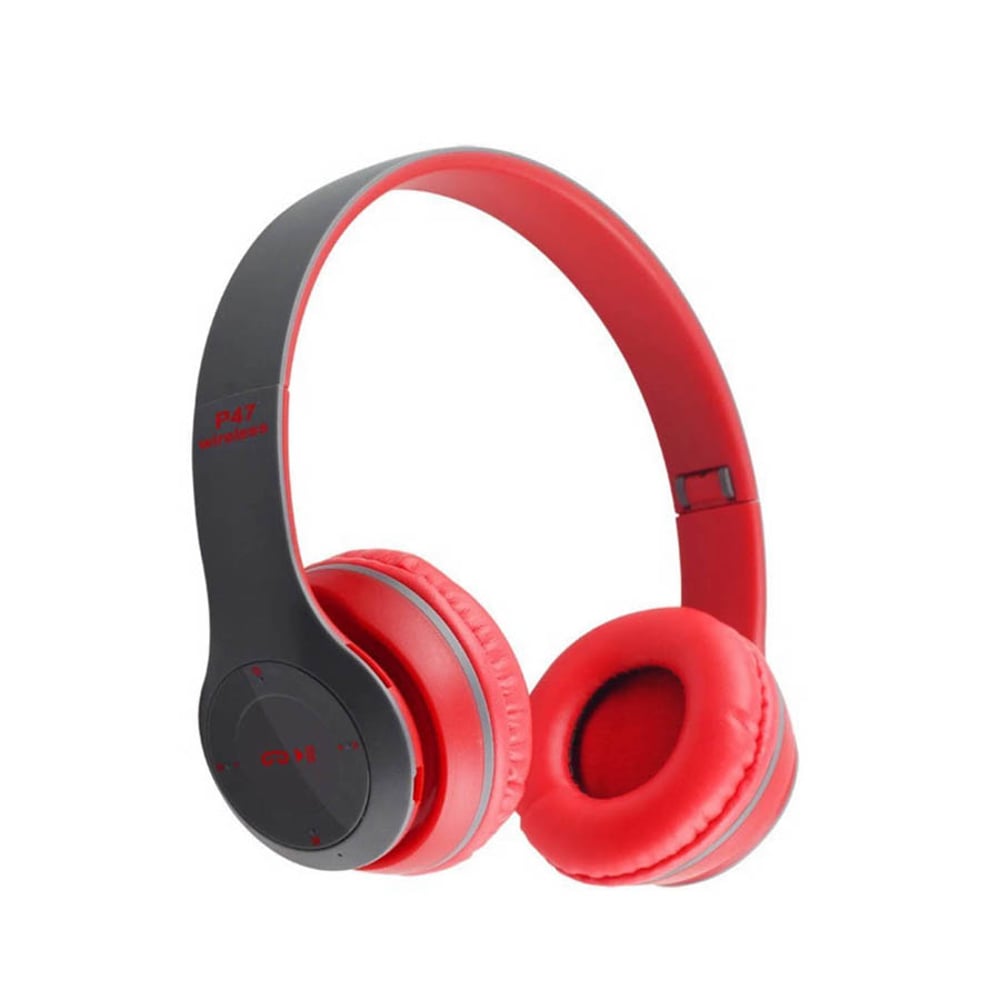 P47 Universal Foldable EDR Wireless Headphones Bluetooth 4.2 Overhead Headset with Noise Canceling and MP3/MP4/FM Player RED P47 Universal Foldable EDR Wireless Headphones Bluetooth 4.2 Overhead Headset with Noise Canceling and MP3/MP4/FM Player RED
