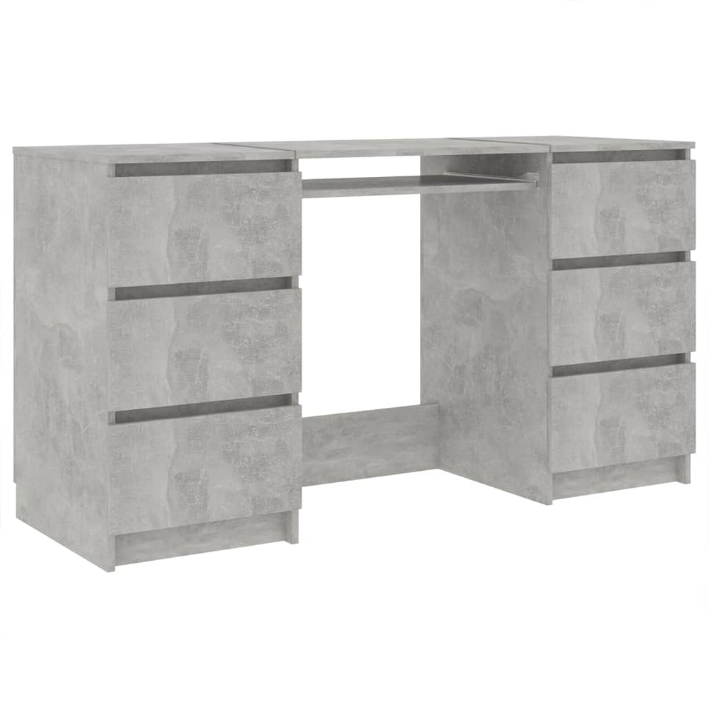 vidaXL Writing Desk Concrete Grey 140x50x77 cm Engineered Wood