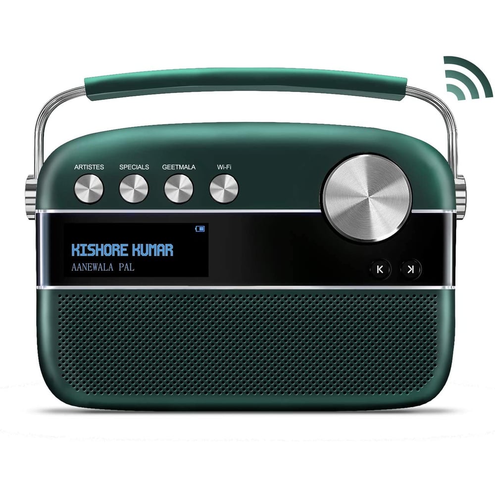 Saregama Carvaan 2.0 Portable Music Player 5000 Pre-Loaded Songs with Podcast, FM/BT/AUX (Emerald Green), SC211WIFI-H-EGRN, SC03 Saregama Carvaan 2.0 Portable Music Player 5000 Pre-Loaded Songs with Podcast, FM/BT/AUX (Emerald Green), SC211WIFI-H-EGRN, SC03