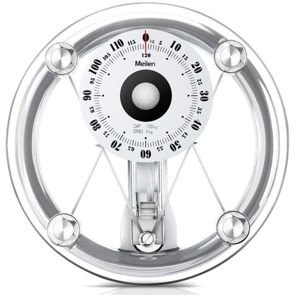 ULTIMAX Analog Weight Scale Mechanical Bathroom Scales -High Precision/Tempered Glass Panel, Easy to Read, Weighs Up to 120kg, No Buttons/Batteries
