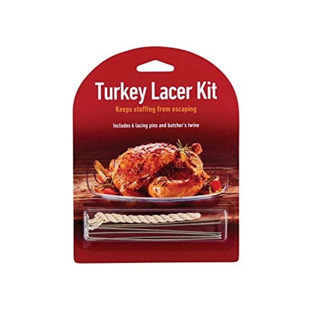 Hic Harold Import Co. Roasting Turkey Lacer Kit , Cotton Butcher S Twine With Reusable Stainless Steel Pins