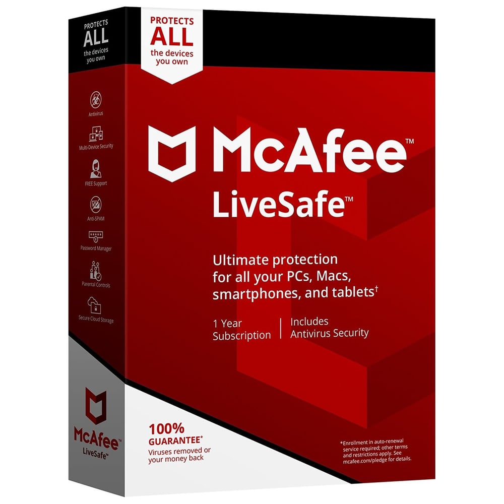 McAfee Livesafe 2018 (1 Year) Unlimited Device