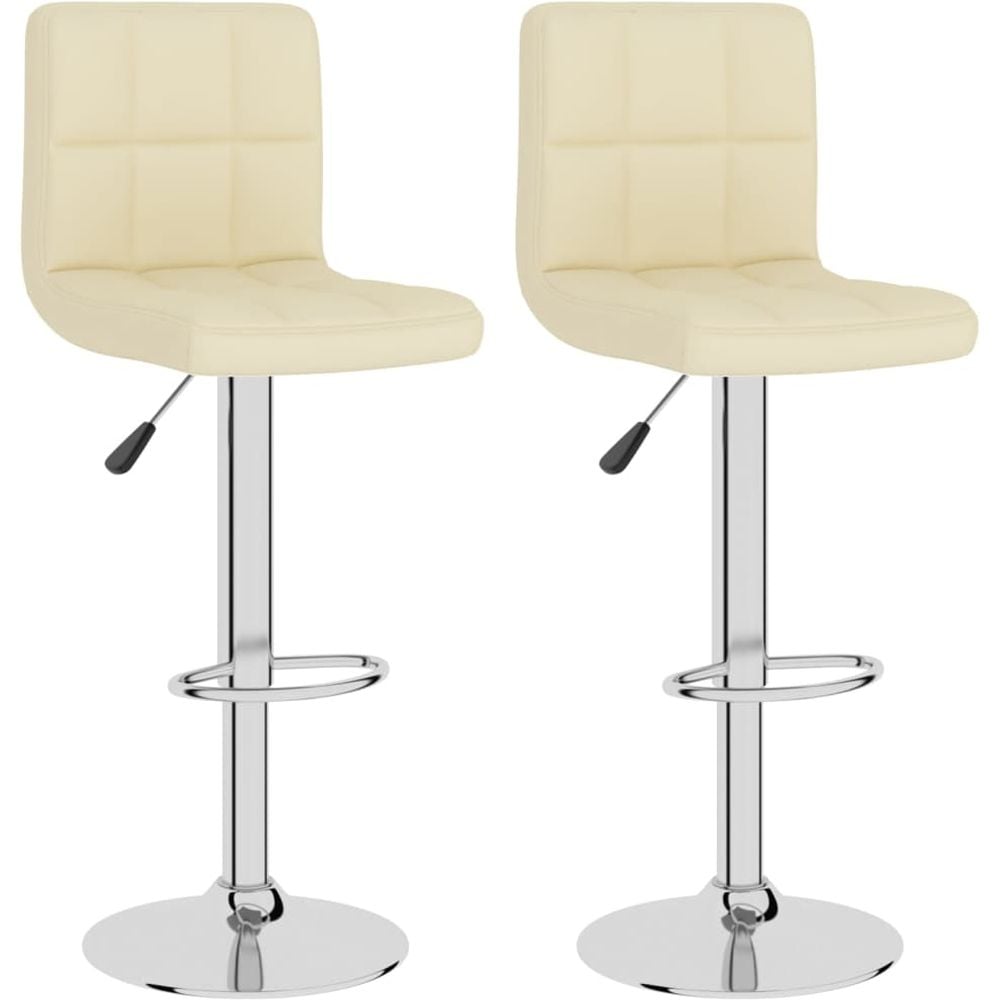 Vidaxl Bar Stools 2 Pcs Cream Fabric