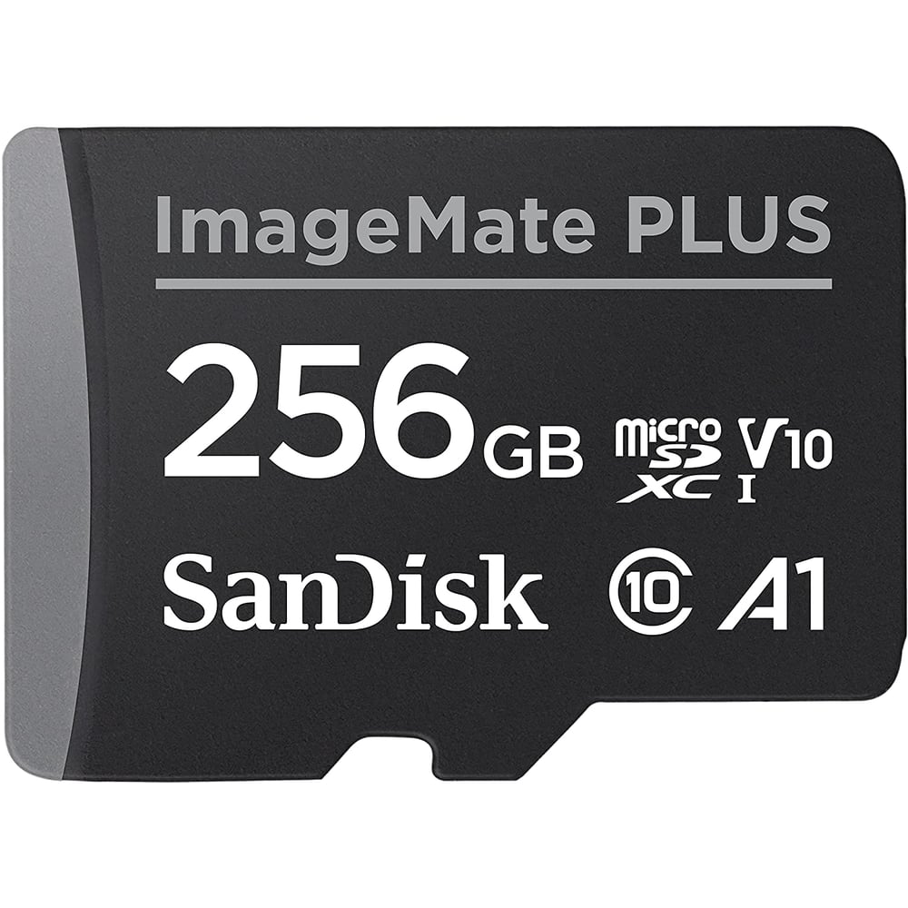 Sandisk 256gb Imagemate Plus Microsdxc Uhs-1 Memory Card With Adapter - 130mb/s, C10, U1, V10, Full Hd, A1 Micro Sd Card