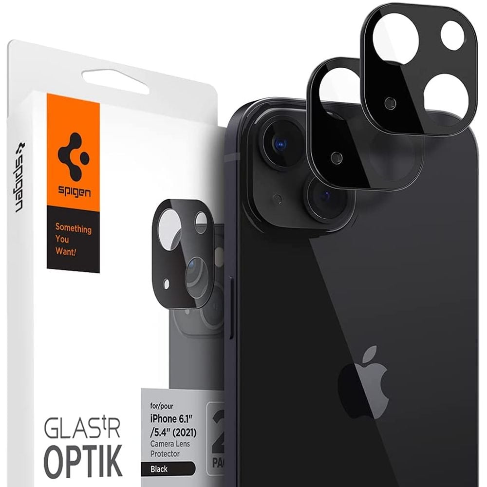 Spigen GLAStR Optik Camera Lens Protector 2 Pack for iPhone 13 (2021) and iPhone 13 Mini (2021) - Black