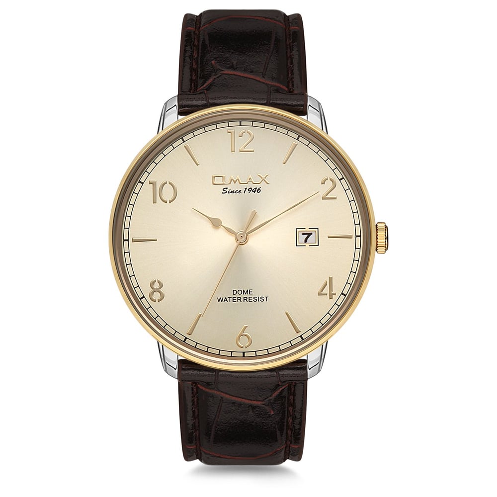 Omax Dome Series Brown Leather Analog Watch For Men DCD001T15I Omax Dome Series Brown Leather Analog Watch For Men DCD001T15I