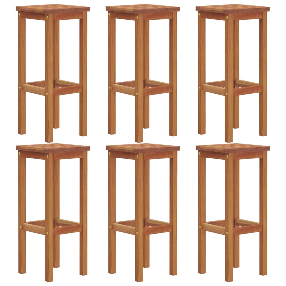 vidaXL Bar Stools 6 pcs Solid Wood Acacia