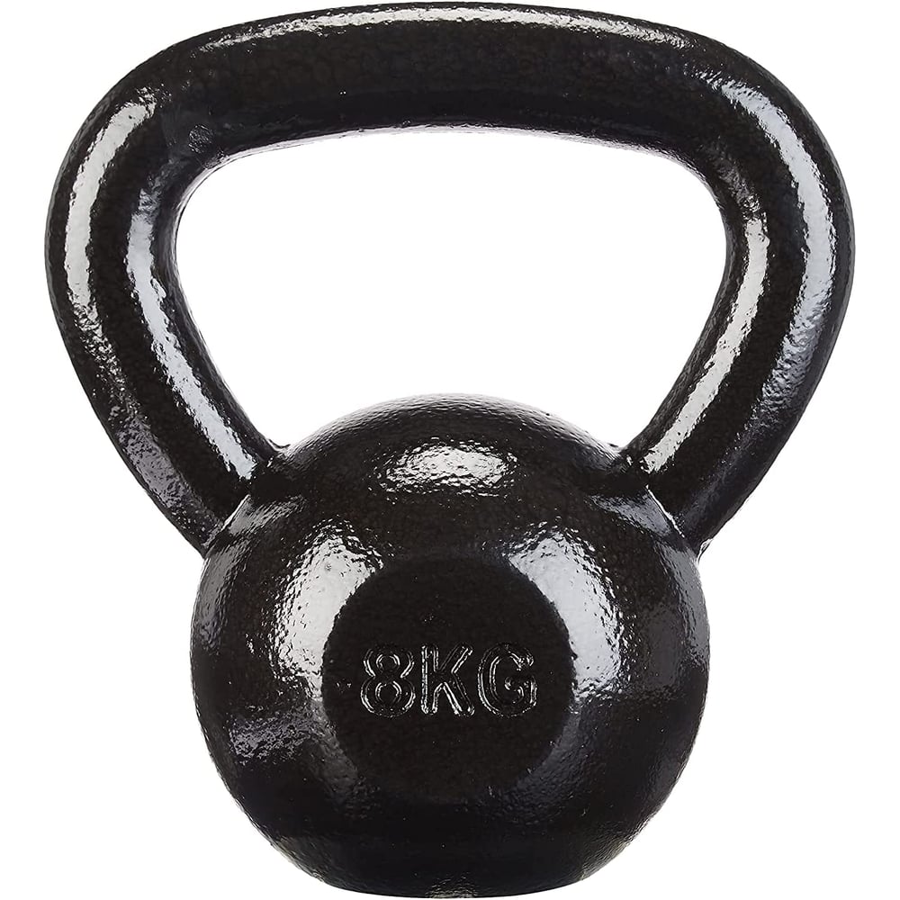 ULTIMAX Cast Iron Kettlebell Weights Great for Full Body Workout and Strength Training-Black (8Kg)
