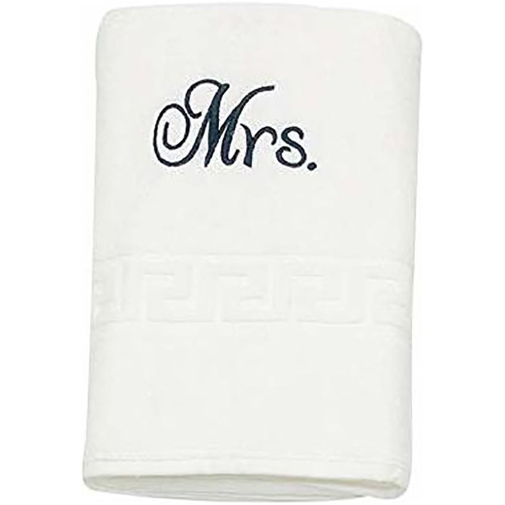 Personalized For You Cotton White Mrs. Embroidery Bath Towel 70*140 cm Personalized For You Cotton White Mrs. Embroidery Bath Towel 70*140 cm