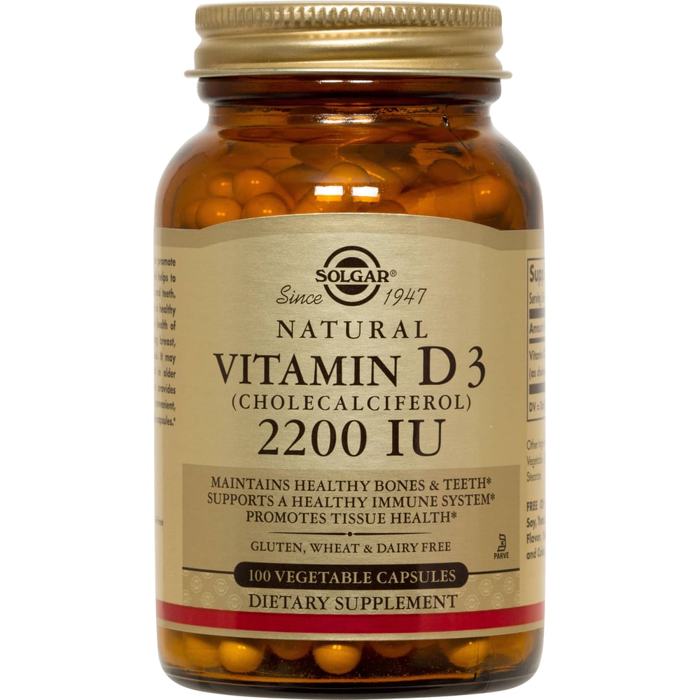 Solgar Vitamin D3 (cholecalciferol) 55 Mcg (2200 Iu) 100 Vegetable Capsules