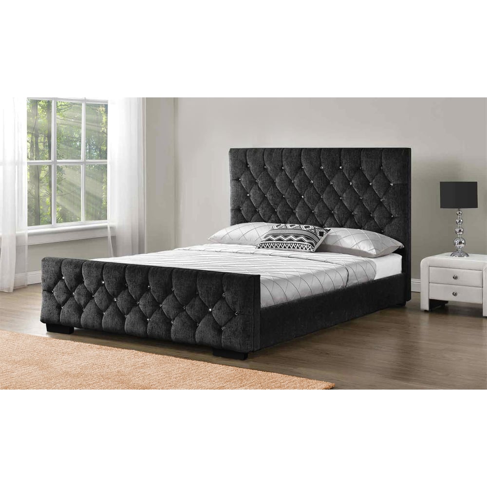 Arya Bedframe Super King Bed without Mattress Grey Arya Bedframe Super King Bed without Mattress Grey