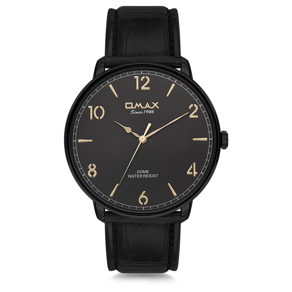 Omax Dome Series Black Leather Analog Watch For Men DC001M22Y Omax Dome Series Black Leather Analog Watch For Men DC001M22Y